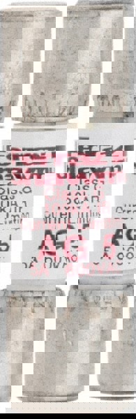 Cylindrical Time Delay Fuse: G, 5 A, 10.3 mm Dia